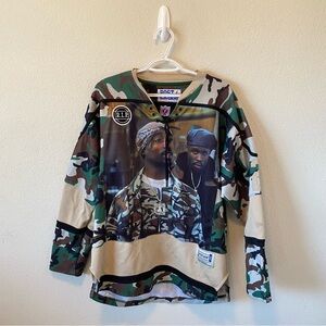 RARE Tupac 2Pac Camo Hockey Jersey Post Game
